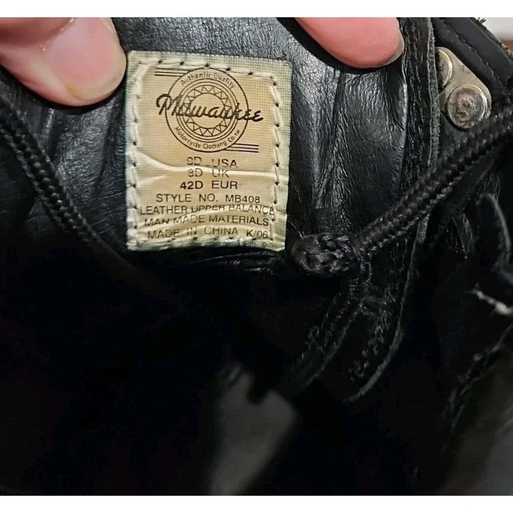 Men's Milwaukee Leather #MB408 Black Lace-Up Boots Motorcycle Work Size 9D‎